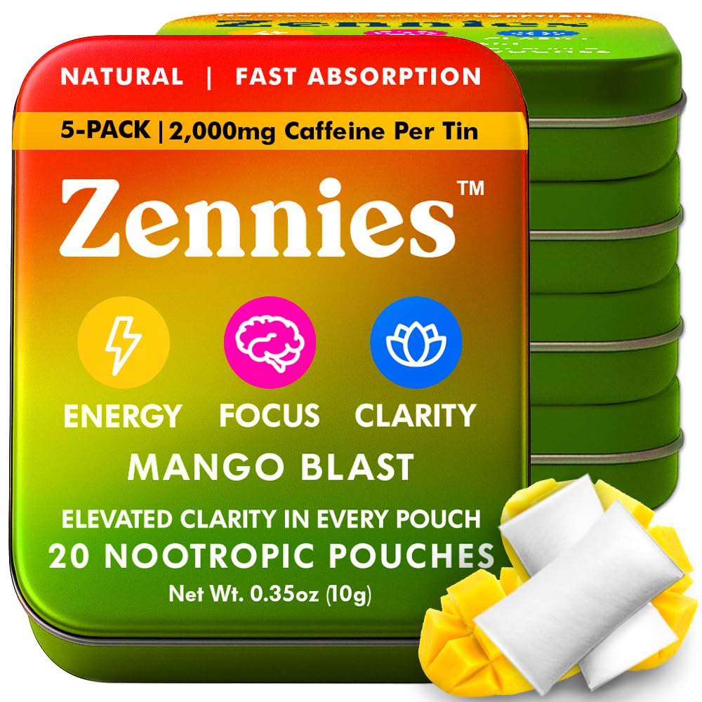 Amazon.com: Zennies Caffeine Nootropic Pouches with Alpha GPC, L